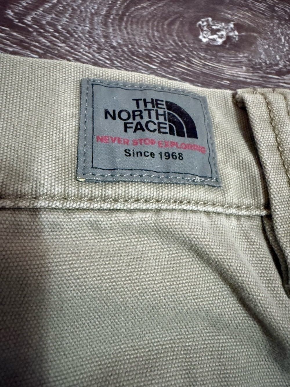 The North Face Khaki Canvas Pants with Logo Patch Mens 36